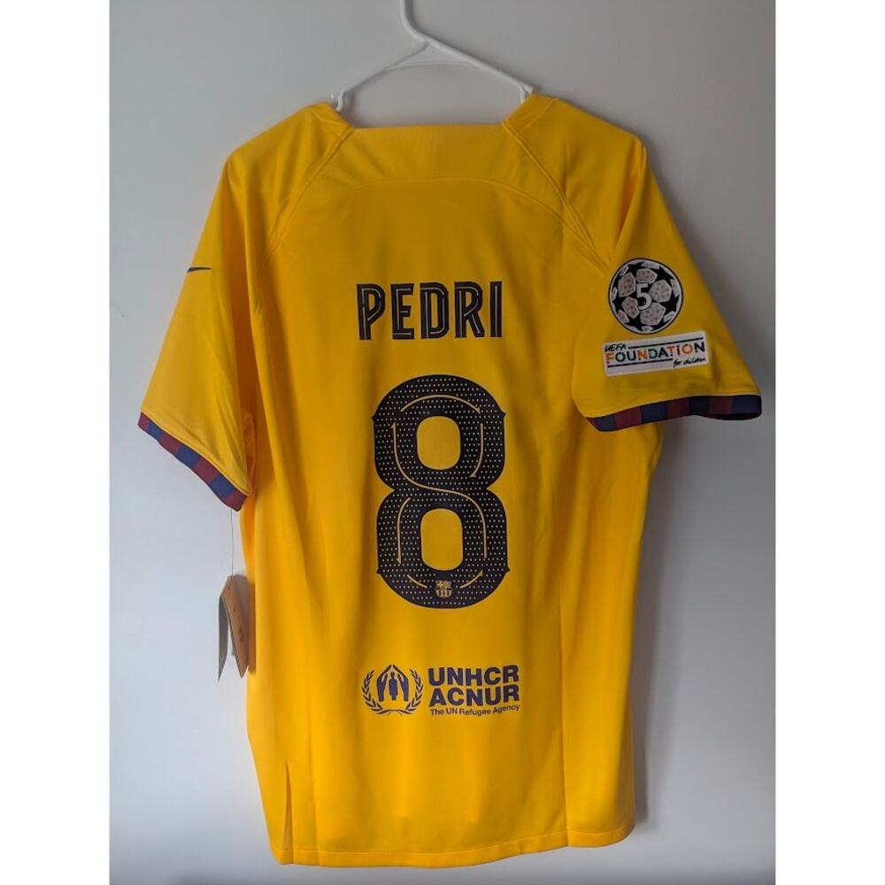 Barcelona Pedri 2023/24 Fourth Jersey XL NWT UCL Fully Patched